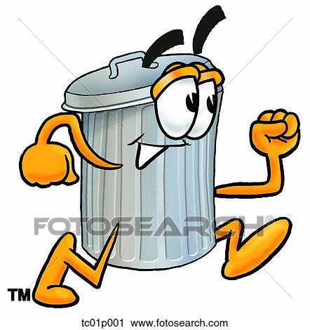 Trash can running View Large Clip Art Graphic Clipart - Trash can running. Fotosearch