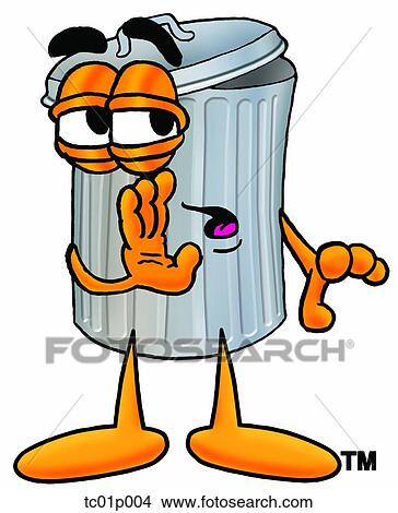 Trash can whispering View Large Clip Art Graphic Clipart - Trash can whispering. Fotosearch
