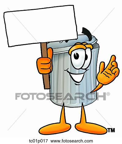Trash can with a sign View Large Clip Art Graphic Clip Art - Trash can with a sign. Fotosearch