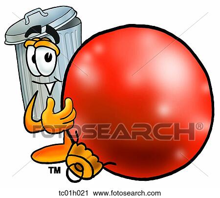 Clipart - Trash can with decoration. Fotosearch