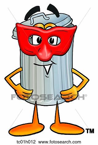 Trash can with mask View Large Clip Art Graphic Clipart - Trash can with mask. Fotosearch