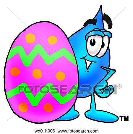 Clip Art - Water drop and easter egg. Fotosearch