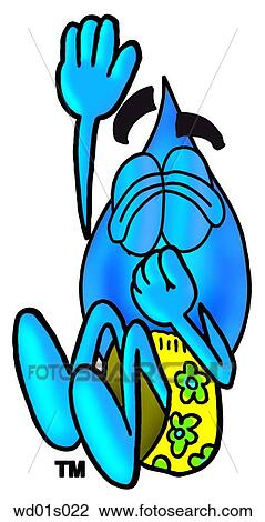 Clipart - Water drop diving into water. Fotosearch