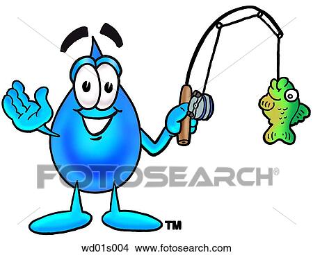 Clipart - Water drop fishing. Fotosearch