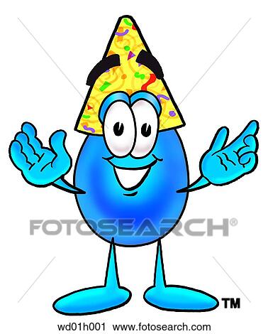 Clipart - Water drop in party hat. Fotosearch