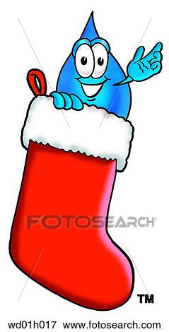 Clip Art - Water drop in stocking. Fotosearch