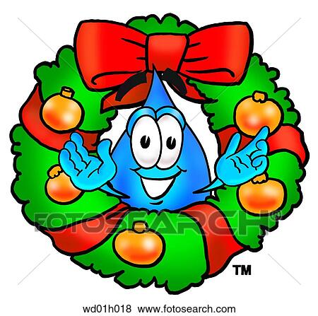 Water drop in wreath View Large Clip Art Graphic Clip Art - Water drop in wreath. Fotosearch