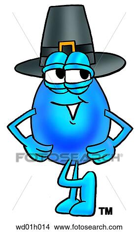 Clipart - Water drop pilgrim. Fotosearch