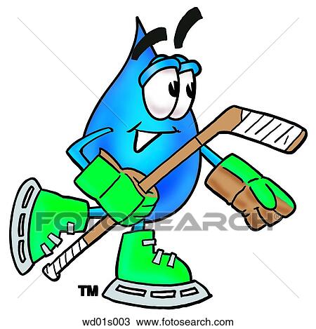 Water drop playing hockey View Large Clip Art Graphic Clipart - Water drop playing hockey. Fotosearch