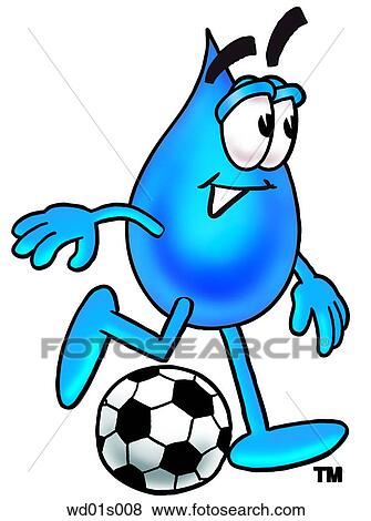 Water drop playing soccer View Large Clip Art Graphic Clip Art - Water drop playing soccer. Fotosearch