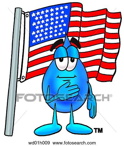 Clip Art - Water drop saluting. Fotosearch