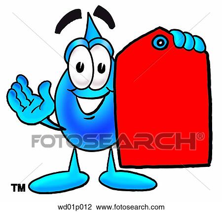 Water drop with price tag View Large Clip Art Graphic Clipart - Water drop with price tag. Fotosearch