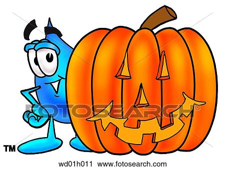 Water drop with pumpkin View Large Clip Art Graphic Clipart - Water drop with pumpkin. Fotosearch