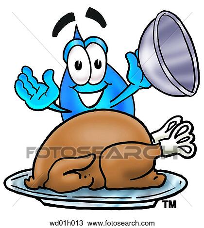 Clipart - Water drop with turkey. Fotosearch
