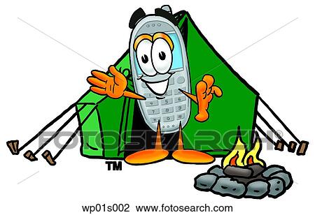 Wireless phone camping View Large Clip Art Graphic Clipart - Wireless phone camping. Fotosearch
