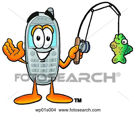 Download Wireless phone fishing Clipart | wp01s004 | Fotosearch