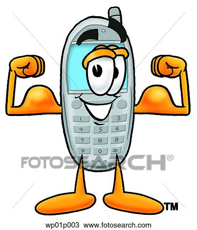 Wireless phone flexing muscles View Large Clip Art Graphic Clipart - Wireless phone flexing muscles. Fotosearch