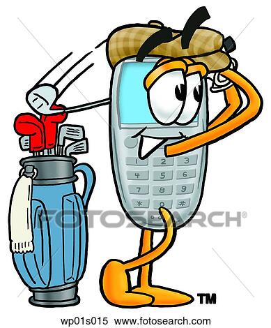 Wireless phone golfing View Large Clip Art Graphic Clipart - Wireless phone golfing. Fotosearch
