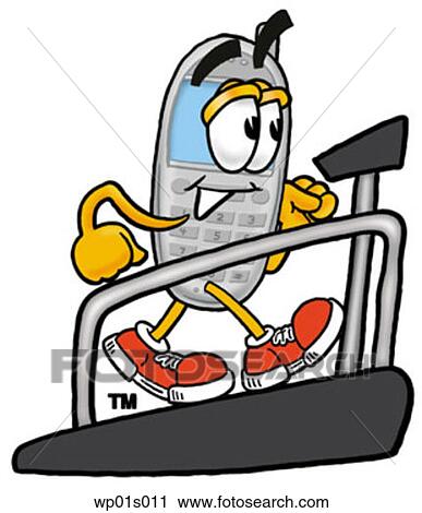 Wireless phone on treadmill View Large Clip Art Graphic Clipart - Wireless phone on treadmill. Fotosearch