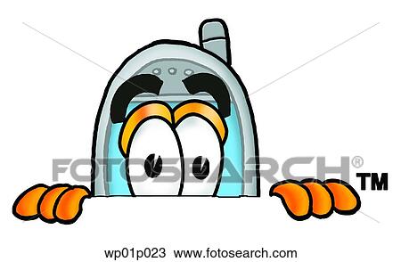 Wireless phone peeking over top View Large Clip Art Graphic Clipart - Wireless phone peeking over top. Fotosearch