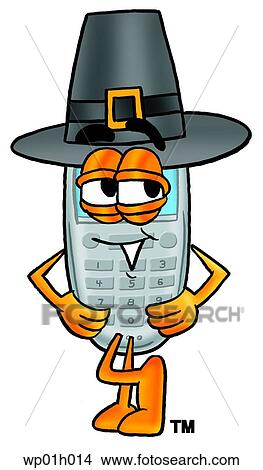 Clipart - Wireless phone pilgrim. Fotosearch