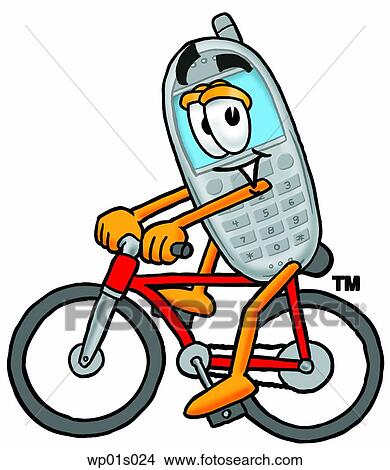 Wireless phone riding bike View Large Clip Art Graphic Clipart - Wireless phone riding bike. Fotosearch