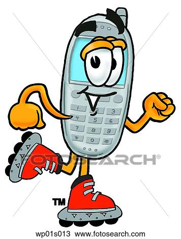 Wireless phone roller blading View Large Clip Art Graphic Clipart - Wireless phone roller blading. Fotosearch