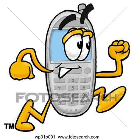 Wireless phone running View Large Clip Art Graphic Clipart - Wireless phone running. Fotosearch