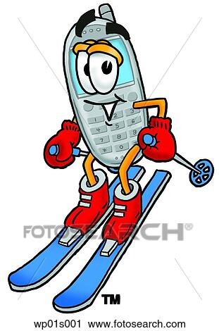 Wireless phone skiing View Large Clip Art Graphic Clipart - Wireless phone skiing. Fotosearch