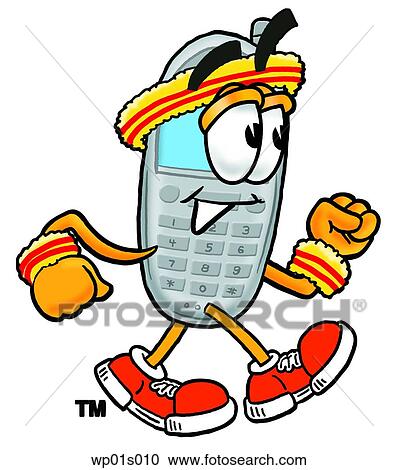 Clipart - Wireless phone walking. Fotosearch