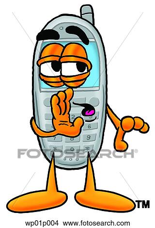 Clipart - Wireless phone whispering. Fotosearch