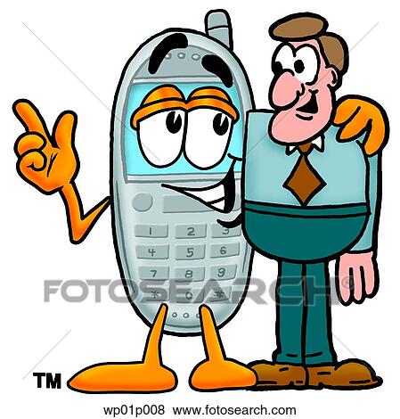 Wireless phone with a man View Large Clip Art Graphic Clip Art - Wireless phone with a man. Fotosearch