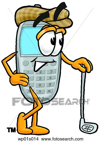 Wireless phone with golf club View Large Clip Art Graphic Clipart - Wireless phone with golf club. Fotosearch