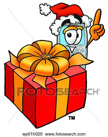 Wireless phone with present View Large Clip Art Graphic Clipart - Wireless phone with present. Fotosearch