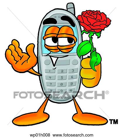 Wireless phone with rose View Large Clip Art Graphic Clip Art - Wireless phone with rose. Fotosearch