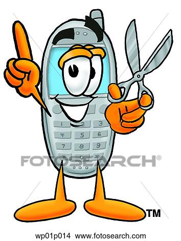 Wireless phone with scissors View Large Clip Art Graphic Clipart - Wireless phone with scissors. Fotosearch