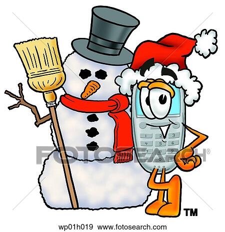 Wireless phone with snowman View Large Clip Art Graphic Clip Art - Wireless phone with snowman. Fotosearch