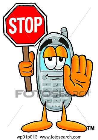 Wireless phone with stop sign View Large Clip Art Graphic Clipart - Wireless phone with stop sign. Fotosearch