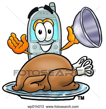 Wireless phone with turkey View Large Clip Art Graphic Clipart - Wireless phone with turkey. Fotosearch