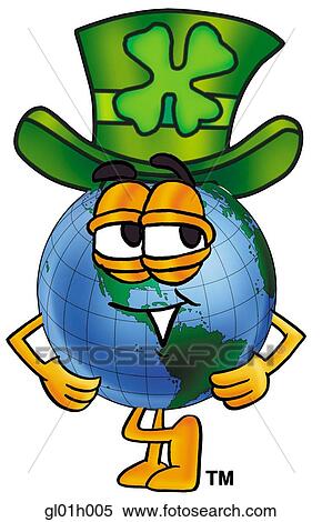 Globe man and irish hat View Large Clip Art Graphic Clipart - Globe man and irish hat. Fotosearch