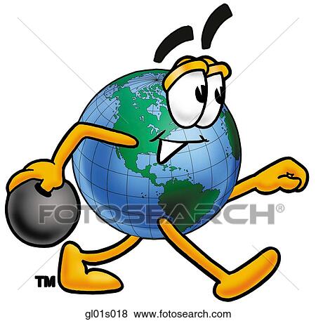 Globe man bowling View Large Clip Art Graphic Clip Art - Globe man bowling. Fotosearch