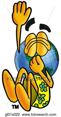 Clipart - Globe man diving into water. Fotosearch