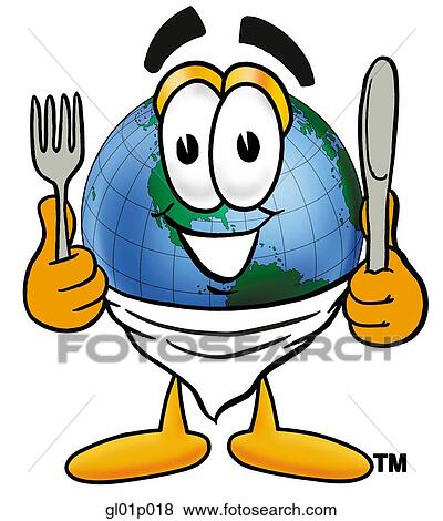 Globe man eating View Large Clip Art Graphic Clip Art - Globe man eating. Fotosearch