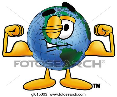 Globe man flexing muscles View Large Clip Art Graphic Clipart - Globe man flexing muscles. Fotosearch
