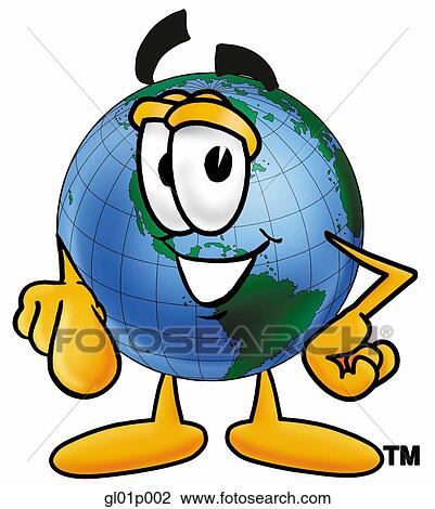 Clipart - Globe man pointing at you. Fotosearch