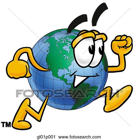 Globe man running View Large Clip Art Graphic Clipart - Globe man running. Fotosearch