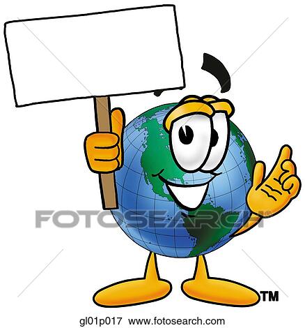 Globe man with a sign View Large Clip Art Graphic Clip Art - Globe man with a sign. Fotosearch