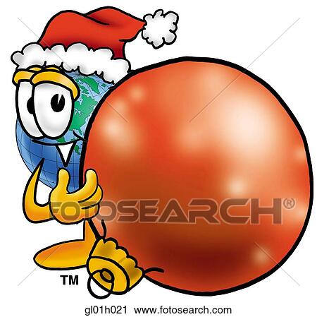 Clipart - Globe man with decoration. Fotosearch