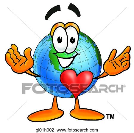 Globe man with heart View Large Clip Art Graphic Clipart - Globe man with heart. Fotosearch