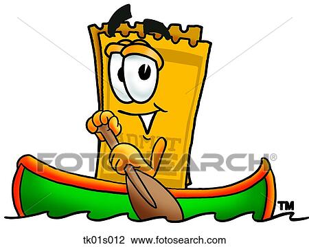 Clipart - ticket canoing. Fotosearch